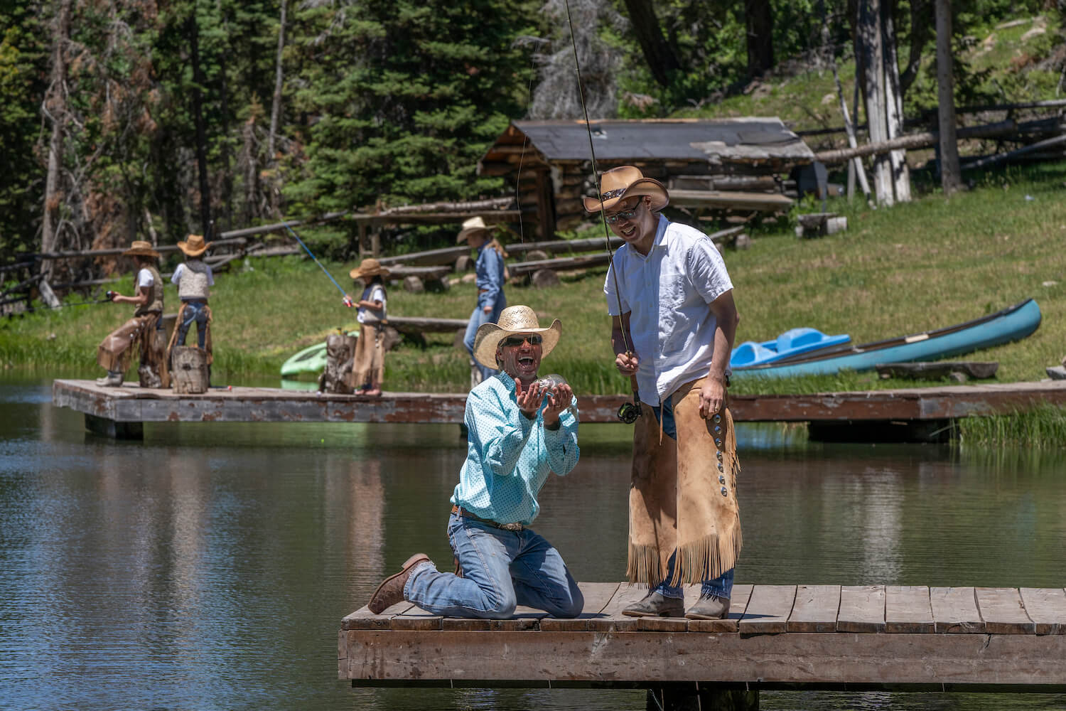 fishing on a ranch